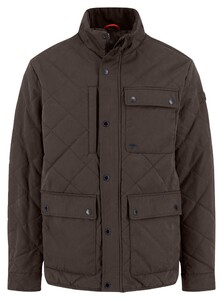 Fynch-Hatton Quilted Diamond Texture Fieldjacket Jack Dark Chocolate