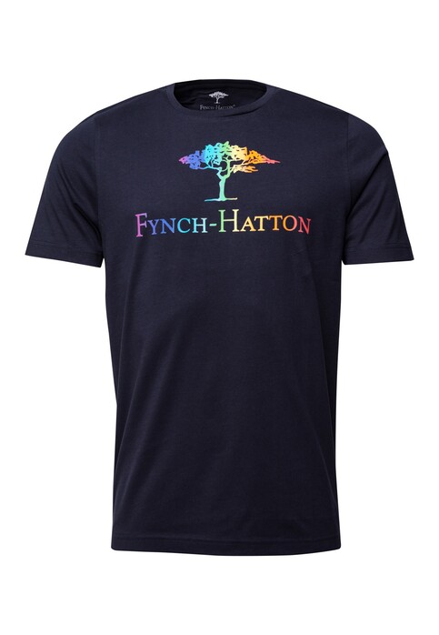 Fynch-Hatton Rainbow Logo T-Shirt Navy