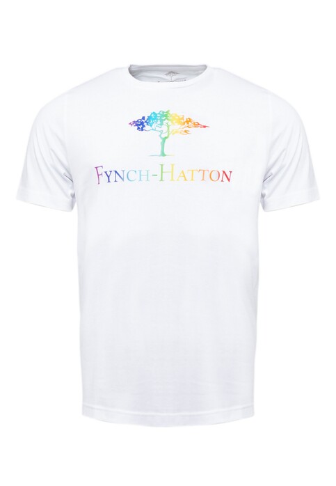 Fynch-Hatton Rainbow Logo T-Shirt White