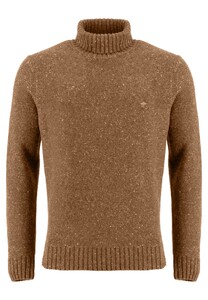 Fynch-Hatton Rollneck Donegal Knit Merino Blend Pullover Coffee
