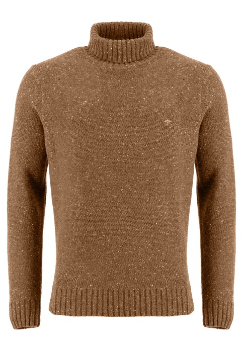 Fynch-Hatton Rollneck Donegal Knit Merino Blend Pullover Coffee
