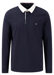 Fynch-Hatton Rugby Heavy Jersey Collar Contrast Pullover Navy