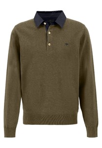 Fynch-Hatton Rugby Knit Solid Trui Deep Forest