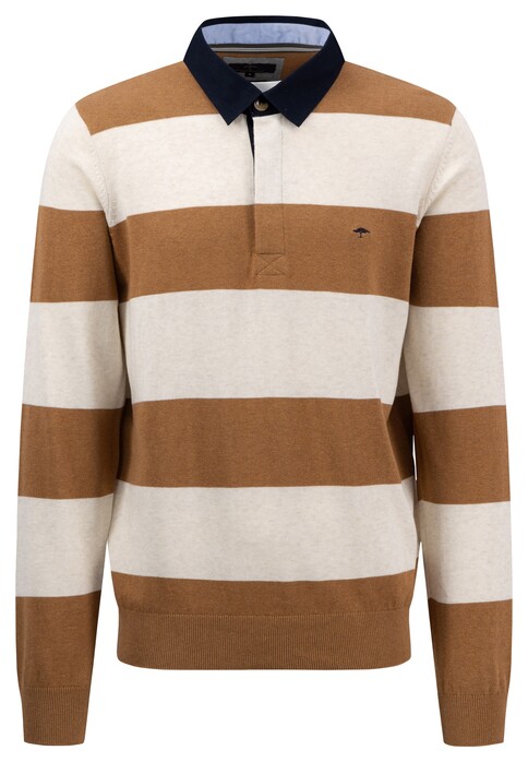 Fynch-Hatton Rugby Knit Stripes Cotton Pullover Impala