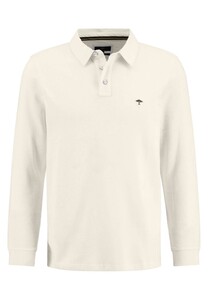 Fynch-Hatton Rugby Shirt Melange Cotton Textured Jersey Trui Off White