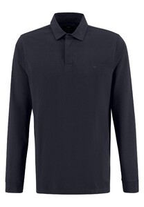 Fynch-Hatton Rugby Solid Polo Collar Trui Navy