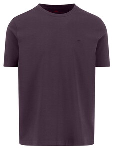Fynch-Hatton Sanforized Cotton Crew Neck T-Shirt Aubergine