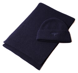 Fynch-Hatton Scarf Beanie Set Sjaal Navy