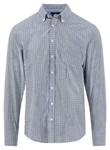Fynch-Hatton Seasonal Combi Check Button-Down Overhemd Avocado