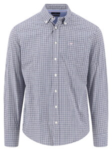 Fynch-Hatton Seasonal Combi Check Button-Down Overhemd Magnolia