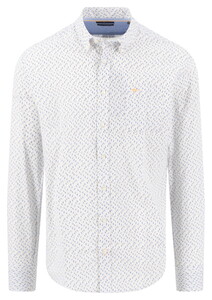 Fynch-Hatton Seasonal Multi Pattern Button-Down Shirt Tangerine