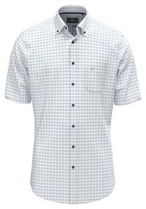 Fynch-Hatton Seersucker Check Short Sleeve Overhemd Summer Breeze