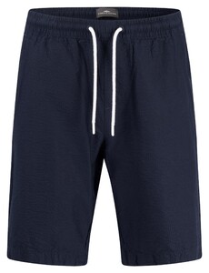 Fynch-Hatton Seersucker Uni Color Drawstring Pull-On Bermuda Dark Navy