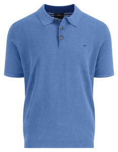 Fynch-Hatton Short Sleeve Air Cotton Poloshirt Crystal Blue
