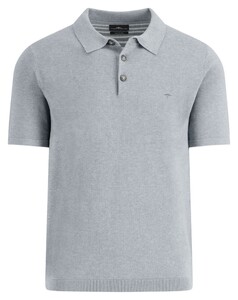 Fynch-Hatton Short Sleeve Air Cotton Poloshirt Light Grey