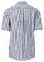 Fynch-Hatton Short Sleeve Button Down Linen Stripes Shirt Navy