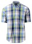 Fynch-Hatton Short Sleeve Colorful Bold Check Button Down Overhemd Bladgroen