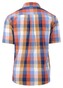 Fynch-Hatton Short Sleeve Colorful Bold Check Button Down Shirt Orient Red