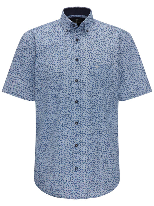 Fynch-Hatton Short Sleeve Fantasy Floral Shirt Navy
