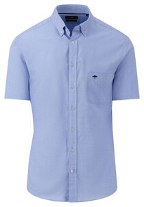 Fynch-Hatton Short Sleeve Fine Texture Uni Overhemd Summer Breeze