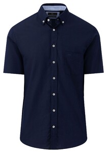 Fynch-Hatton Short Sleeve Fine Texture Uni Shirt Navy
