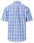 Fynch-Hatton Short Sleeve Multi Check Button Down Shirt Crystal Blue