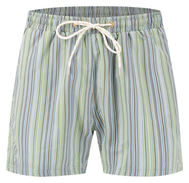 Fynch-Hatton Shorts Stripe Drawstring Swim Short Soft Green