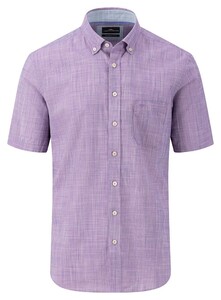 Fynch-Hatton Slub Solid Vague Check Button Down Shirt Dusty Lavender