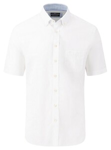 Fynch-Hatton Slub Solid Vague Check Button Down Shirt White