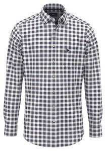 Fynch-Hatton Small Multi Check Button Down Overhemd Wit-Multi