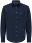 Fynch-Hatton Soft Denim Fine Pattern Kent Overhemd Navy