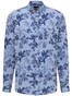 Fynch-Hatton Soft Linen Leaf Pattern Shirt Blue