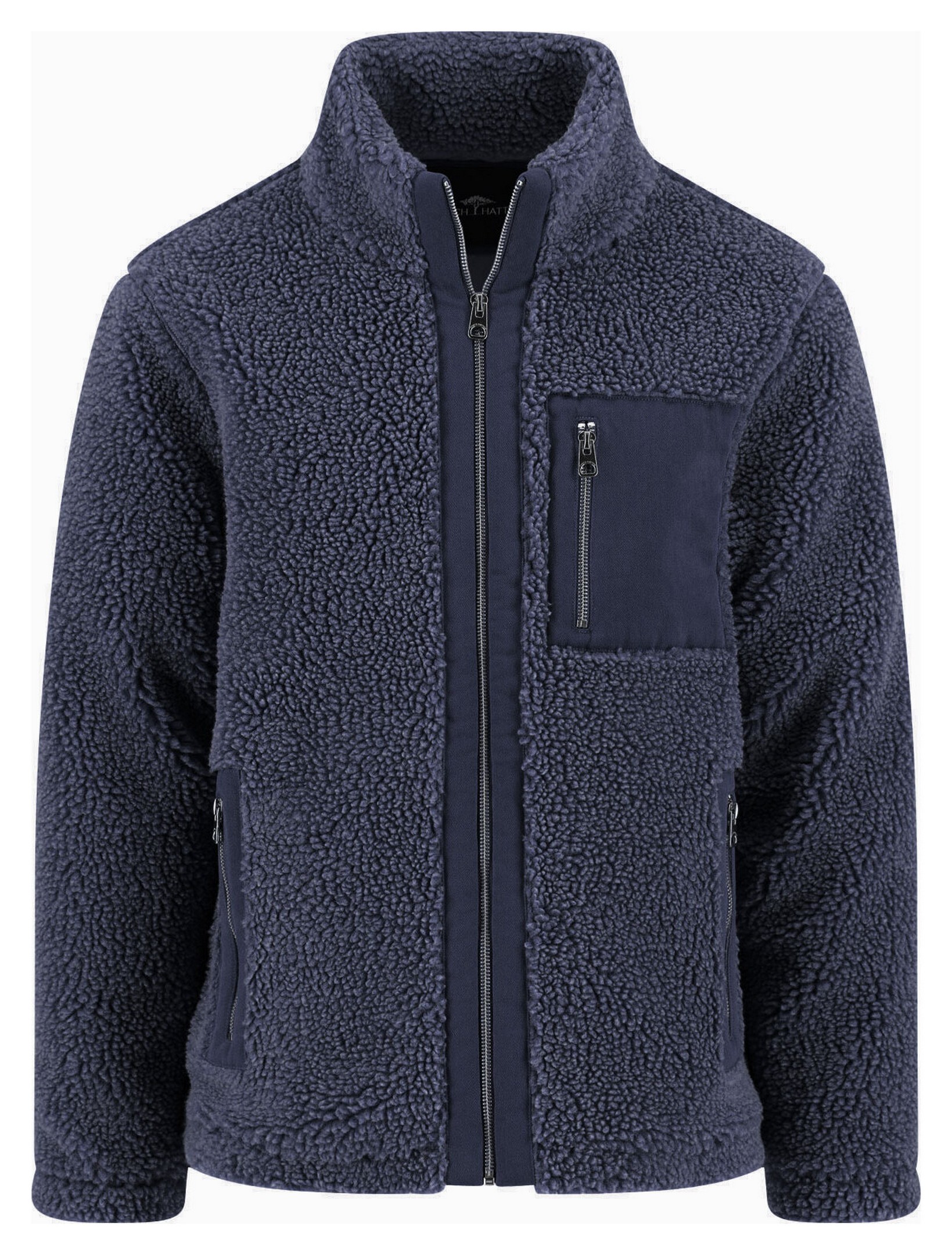 Fynch-Hatton Soft Solid Color Teddy Jack Dark Navy