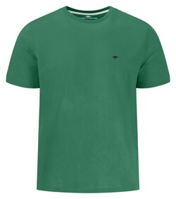 Fynch-Hatton Solid Color Crew Neck Subtle Logo T-Shirt Jade