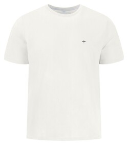 Fynch-Hatton Solid Color Crew Neck Subtle Logo T-Shirt New Off White