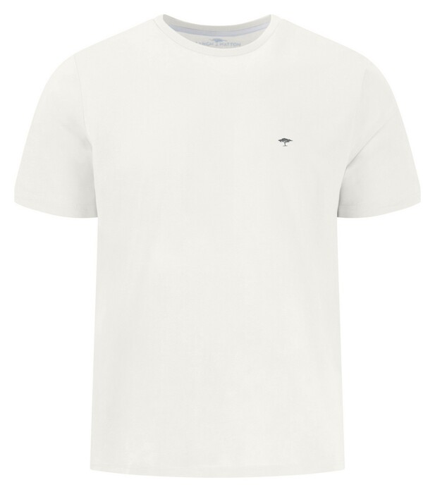 Fynch-Hatton Solid Color Crew Neck Subtle Logo T-Shirt New Off White