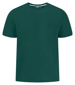 Fynch-Hatton Solid Color Crew Neck Subtle Logo T-Shirt Pine Green