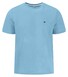 Fynch-Hatton Solid Color Crew Neck Subtle Logo T-Shirt Splashy Ocean