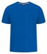 Fynch-Hatton Solid Color Crew Neck Subtle Logo T-Shirt Strong Blue