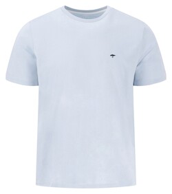 Fynch-Hatton Solid Color Crew Neck Subtle Logo T-Shirt Summer Breeze