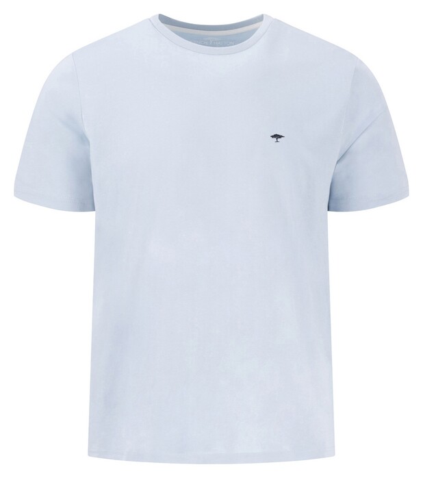 Fynch-Hatton Solid Color Crew Neck Subtle Logo T-Shirt Summer Breeze