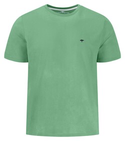 Fynch-Hatton Solid Color Crew Neck Subtle Logo T-Shirt Turf Green
