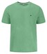 Fynch-Hatton Solid Color Crew Neck Subtle Logo T-Shirt Turf Green