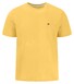 Fynch-Hatton Solid Color Crew Neck Subtle Logo T-Shirt Vivid Yellow