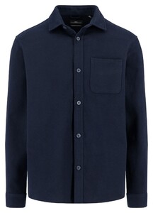 Fynch-Hatton Solid Color Heavy Flannel Overshirt Navy