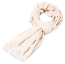 Fynch-Hatton Solid Color Linnen Sjaal Zand