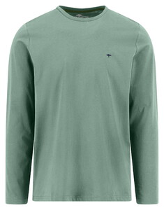 Fynch-Hatton Solid Color Long Sleeve Crew Neck T-Shirt Avocado