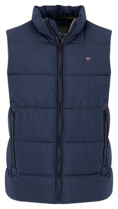 Fynch-Hatton Solid Color Puffer Vest High Zip Collar Body-Warmer Dark Navy