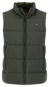 Fynch-Hatton Solid Color Puffer Vest High Zip Collar Body-Warmer Dusty Forest