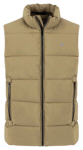 Fynch-Hatton Solid Color Puffer Vest High Zip Collar Body-Warmer Oak